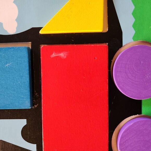 Melissa & Doug toddler beginner puzzles geometric educational learning 2 sided - Picture 5 of 6